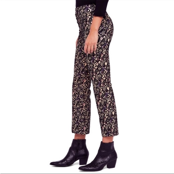Free People Mod Crop Textured Jacquard Pants - Picture 5 of 14